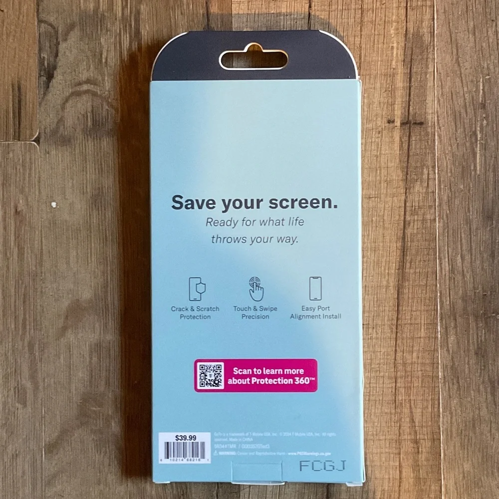 Go-To Tempered Glass Screen Protector - White & Gray Packaging